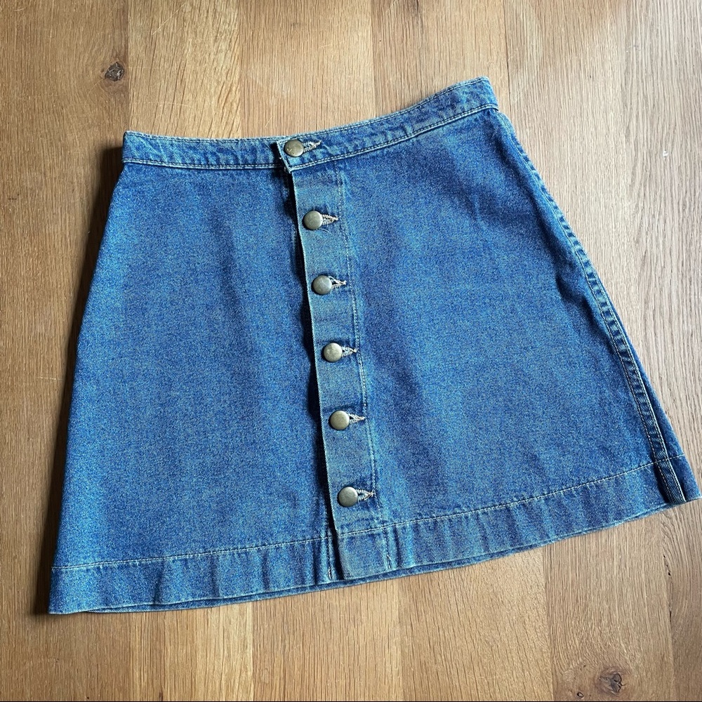 American Apparel Button Front Denim Skirt